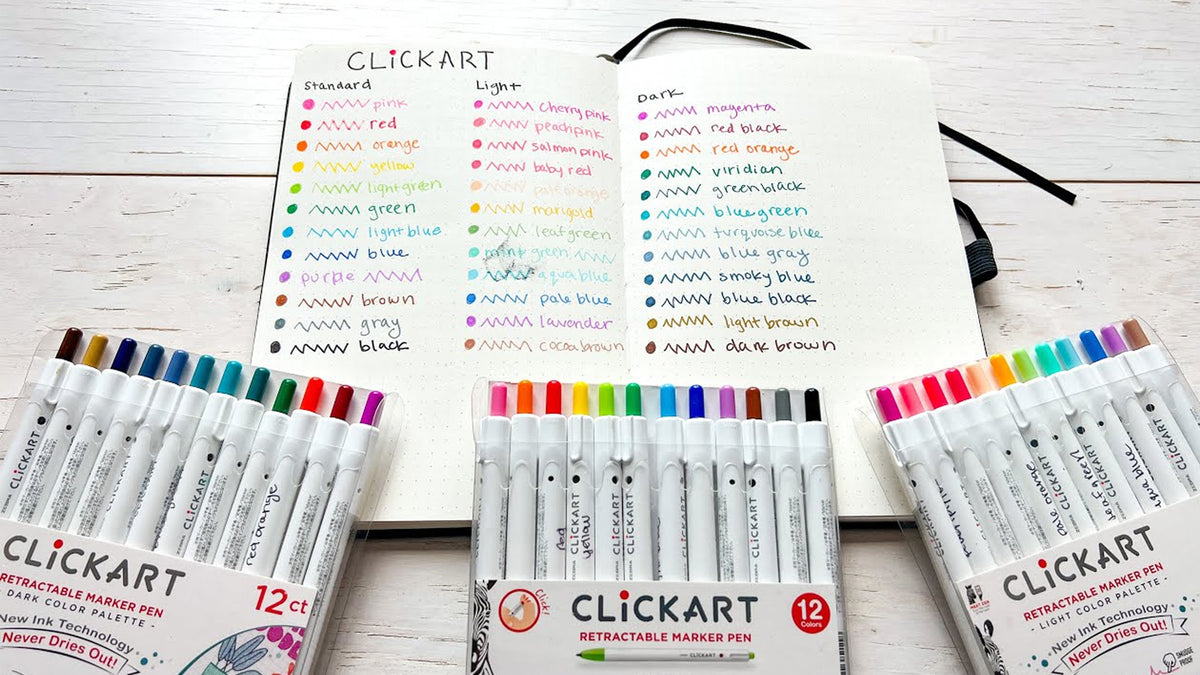 Knoct Color Clickart Water-Based Knock Type Color Pen Set