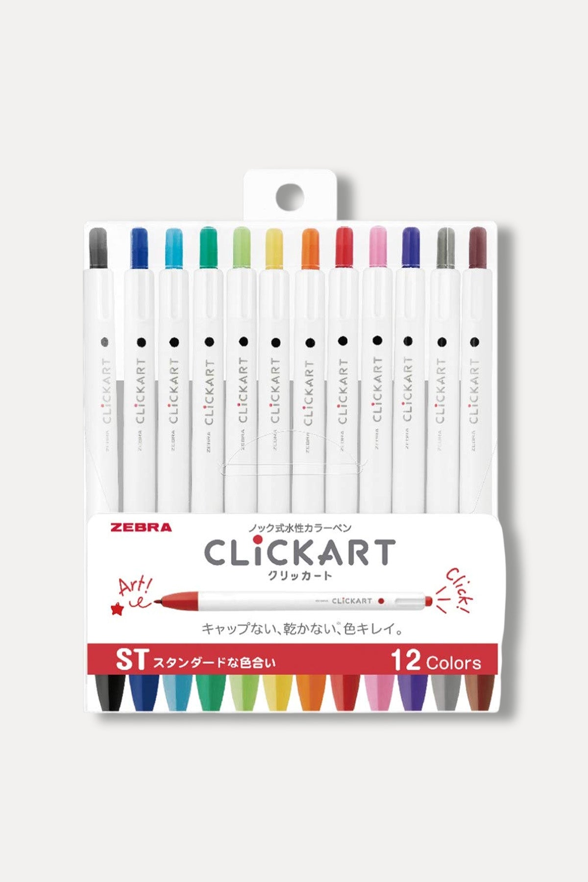 Clickart Water-Based Knock Type Color Pen Set